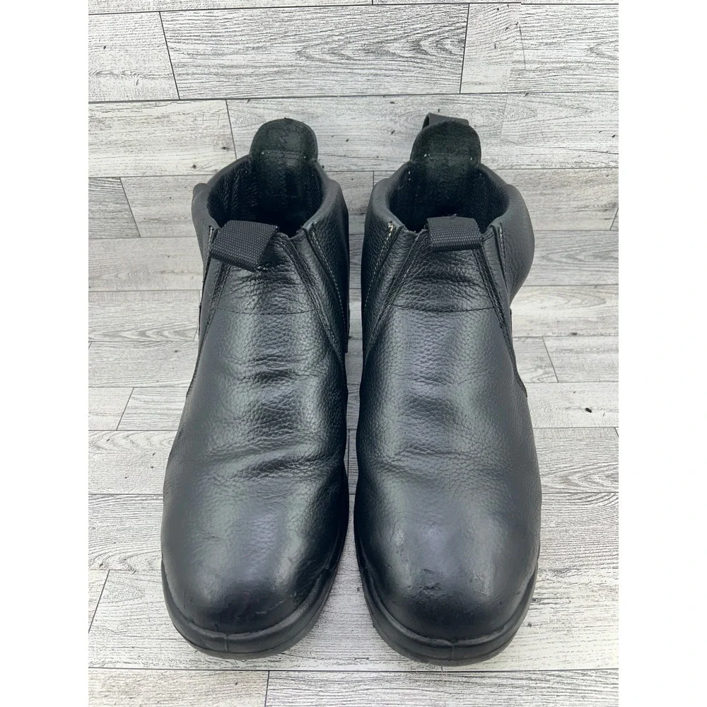 Florsheim MT75 Black Leather Steel Toe Work Boots Men Sz 11 3E EH Slip Resistant